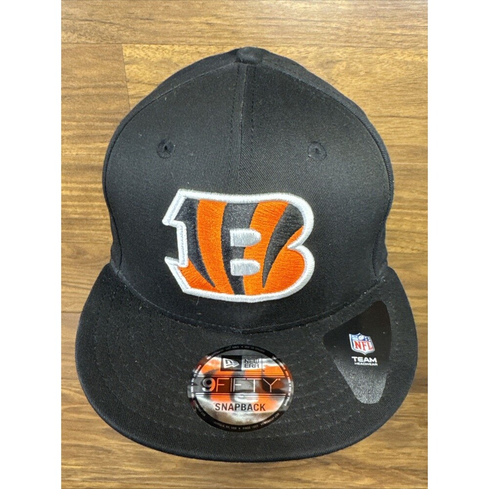 New Era Cincinnati Bengals 9Fifty Black Color Team Logo Adjustable Snapback Hat